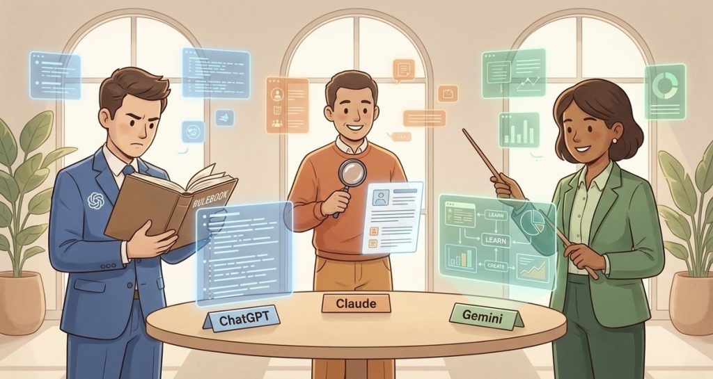 【AIアウトプット比較】ChatGPT vs Gemini vs Claudeに「社内ルールの鬼」になってもらった結果（2025年末版）