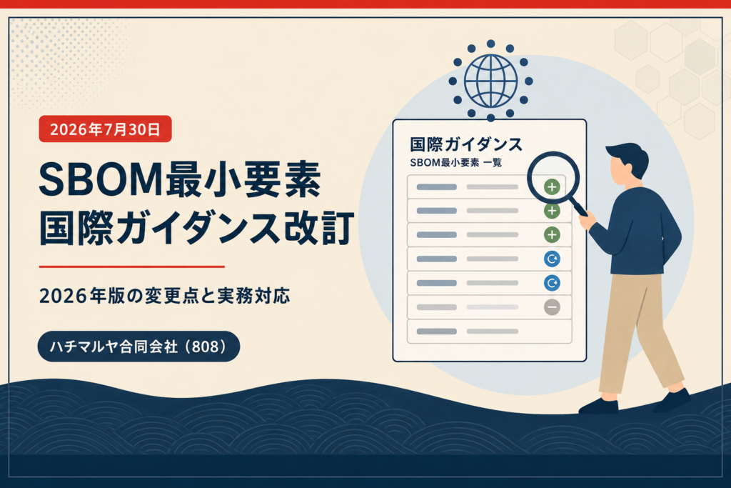 SBOM最小要素の国際ガイダンスが改訂｜2026年版の変更点と実務対応｜ハチマルヤ合同会社（808）