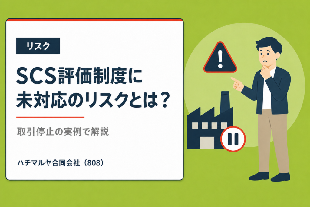 SCS評価制度に未対応のリスクとは？取引停止の実例で解説｜ハチマルヤ合同会社（808）