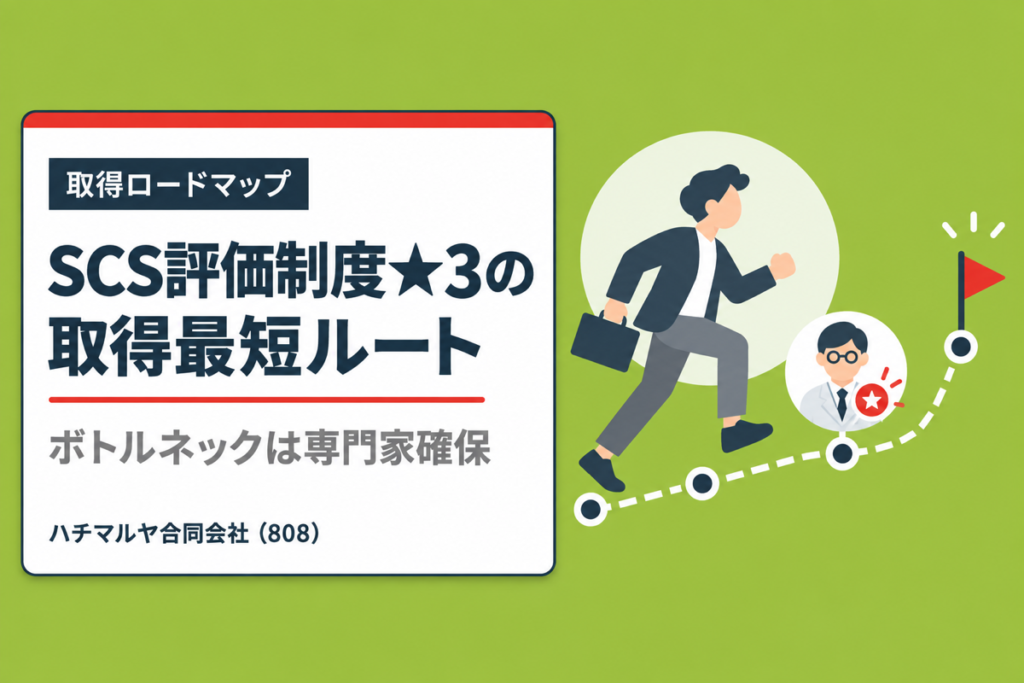 SCS評価制度★3の取得最短ルート｜ボトルネックは専門家確保｜ハチマルヤ合同会社（808）