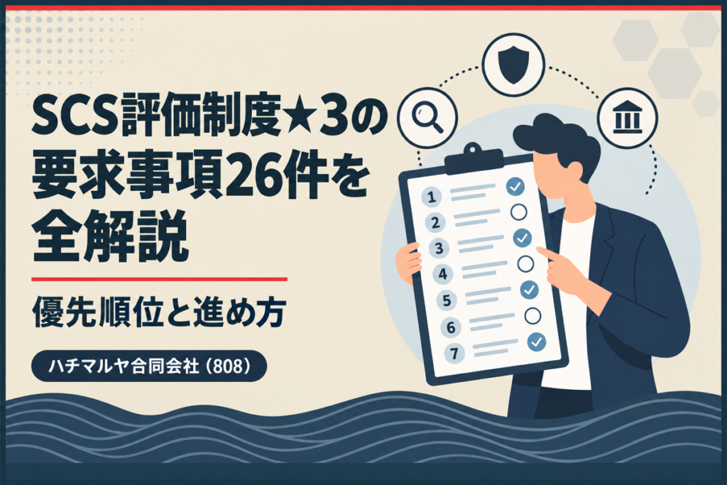 SCS評価制度★3の要求事項26件を全解説｜優先順位と進め方｜ハチマルヤ合同会社（808）