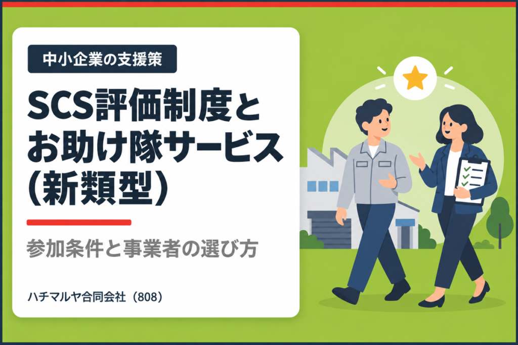 SCS評価制度とお助け隊サービス（新類型）とは？｜参加条件と選び方｜ハチマルヤ合同会社（808）