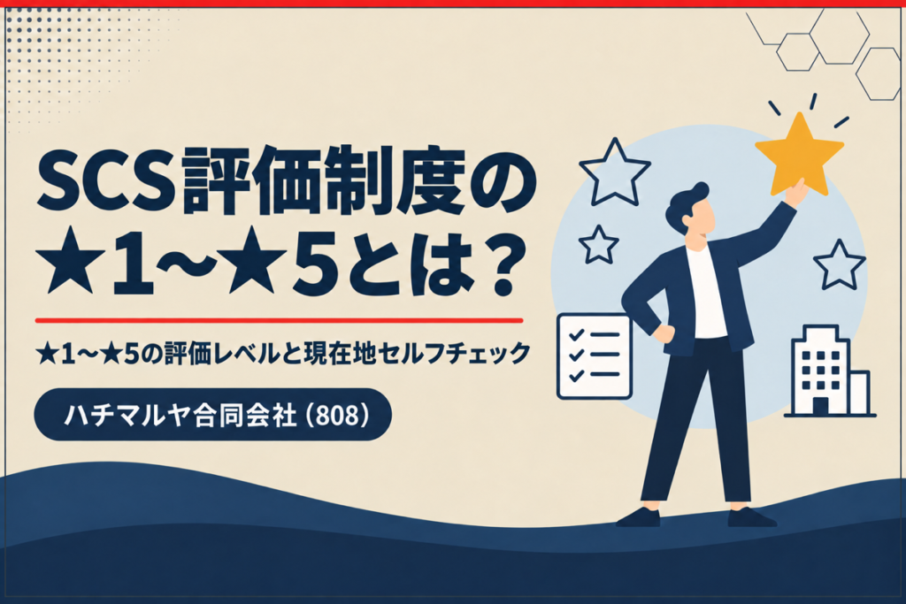 SCS評価制度の★1〜★5とは？自社の現在地セルフチェック｜ハチマルヤ合同会社（808）